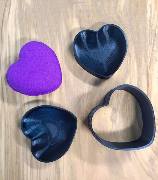 Heart mold form for bathbomb from 1cm to 20cm 3D model 3D